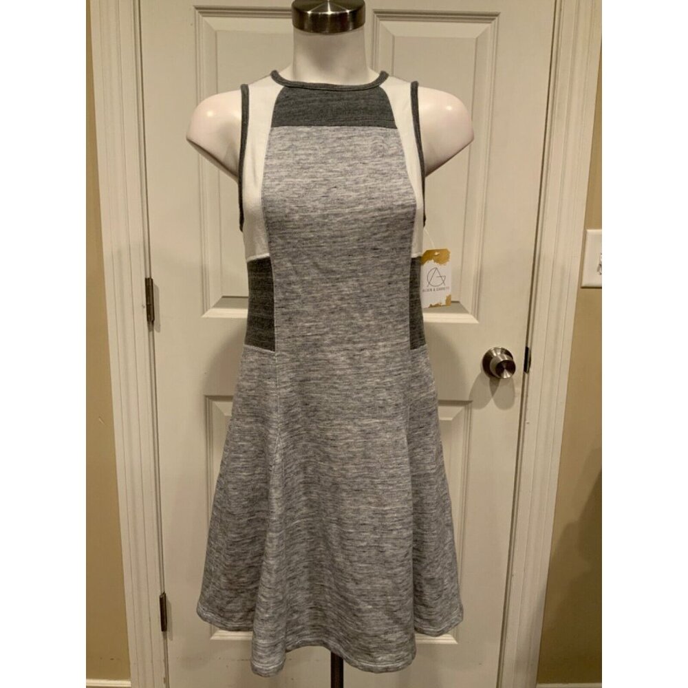 Derek Lam 10C A Downtown Gray & White  Fit & Flare Athletic Tennis Dress Size S